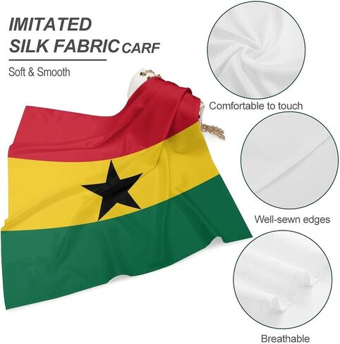 Ghana Flag Kerchief Square Silk Like Scarf Print Turban Bandanas Party Favor Scarf Headband Handkerchiefs in Saudi Arabia