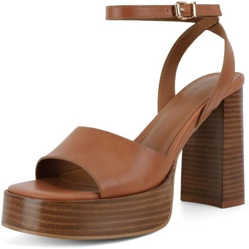 ANFEE Platform Heels for Women Open Toe Chunky Block Heel Ankle Strap Sandals in Kuwait