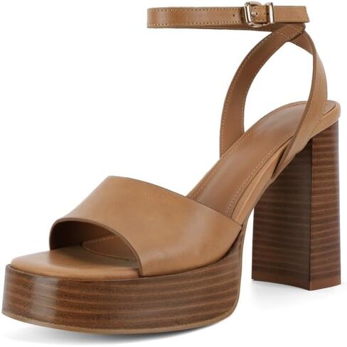 ANFEE Platform Heels for Women Open Toe Chunky Block Heel Ankle Strap Sandals in Kuwait