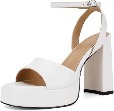 ANFEE Platform Heels for Women Open Toe Chunky Block Heel Ankle Strap Sandals in Kuwait
