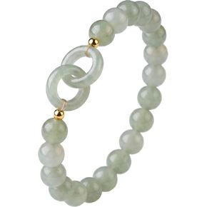 Natural Lucky Feng Shui Bangle Bracelet for Women Genuine Nephrite Hetian Gemstone with Interlocking Safety Clasp Barrel Beads Positive Energy Good Fortune Protection Wristband in Saudi Arabia
