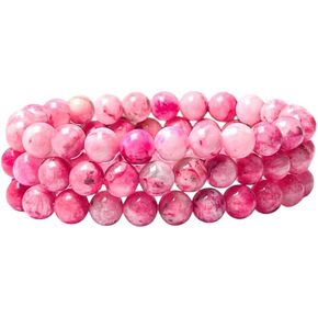 8mm Pink Smithsonite Round Beads Stretch Bracelet in Saudi Arabia