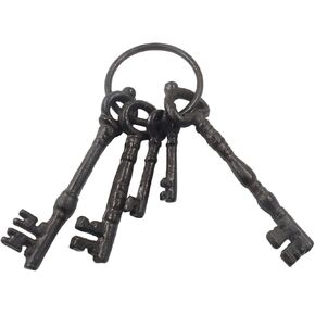 Vintage Cast Iron Skeleton Key Set - Antique Iron Keys for Farmhouse, Pirate Treasure Chest Props, Costume Accessories & Rustic Home Decoration in Saudi Arabia