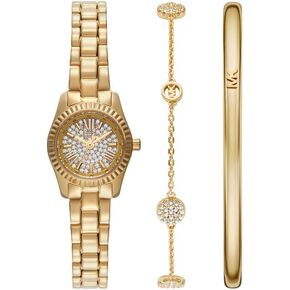 Michael Kors Women's Lexington Three-Hand Gold-Tone Stainless Steel Watch Gift Set (Model: MK4944SET) in Saudi Arabia