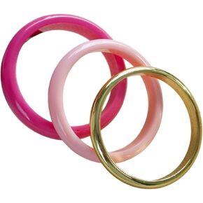 3Pcs Set Colorful Round Acrylic Stackable Bangle Bracelets Minimalist Jewelry for Women Geometric Bohemian Chunky Thick Wide Thin Bracelet Boho Holiday Ring Size 8 in Saudi Arabia