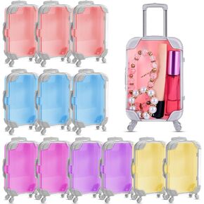 12 Pack Mini Suitcase Candy Box, Tiny Gift Packaging Box Candy Luggage Containers Packaging Case for Bridal Shower, Birthday Party, Wedding, Family Vacation, Jewelry, False Eyelashes Storage in Saudi Arabia