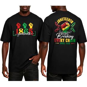 Ithalt Juneteenth قمصان الرجال: الحرية الأمريكية الأفريقية تي شيرت أسود تاريخ شهر تي شيرت 19 يونيو 1865 ملابس in Kuwait