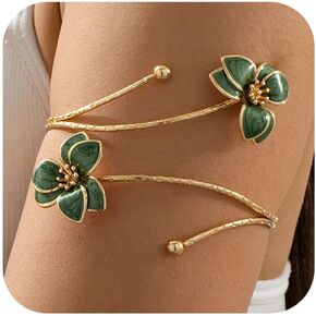 72ore Flower Arm Cuff Upper Arm Jewelry for Women Adjustable Bangle Bracelet Gold Armband Spring Dresses Accessories in Kuwait