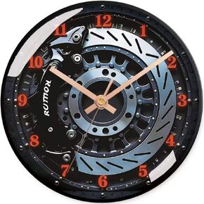 12-Inch Car Wheel Hub Wall Clock – Silent Battery Operated | Ultra-Realistic Graphic Design | 2D Flat Dial with HD Glass Lens | Perfect Decor for Living Room, Bedroom, Man Cave & Garage in Kuwait