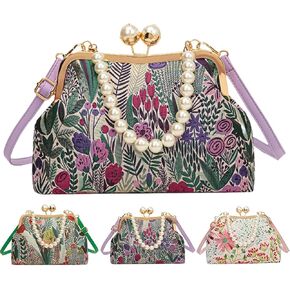 Crossbody Bags for Women Trendy Floral & Leaf Print Fashion Versatile Elegant Purse for Ladies Shoulder Sling Handbags in Saudi Arabia