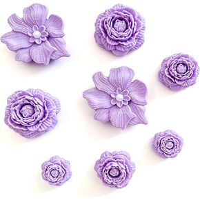 Bpluma 8Pcs Soft Flower Shoe Charms, 3D Floral Shoe Decoration Accessories for Women Girls Party Daily Outfits Gift in Saudi Arabia