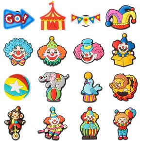 16Pcs Croc Shoe Charms, Circus Shoe Charms Fun Shoe Charm for Clogs Sandals Decoration Circus Charm for Boys Girls Kids Teens Party Favor Gifts in Saudi Arabia