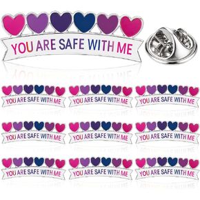 9 Pcs Pride Lapel Pins Set LGBTQ Rainbow Heart Pins Heart Rainbow Brooch Trans Pride Badge for Clothes and Bags in Saudi Arabia