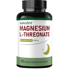 Magnesium L-Threonate Capsules 1800mg – 120 Count– High Absorption Magnesium Supplement – Bioavailable Form for Rest and Cognitive Function Support in Saudi Arabia