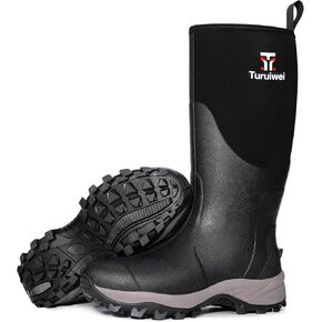 Rubber Boots for Men & Women, Mens Rain Boots with Steel Shank Waterproof Insulated Anti-Slip Outdoor Mud Boots for Farm, Work, Fishing & Hunting in Saudi Arabia
