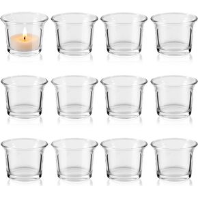 12 Pcs Clear Glass Tealight Candle Holders, Votive Candle Holders for Weddings, Parties, and Home Decor, 2.36" x 1.77" Small Glass Candle Holders for Centerpieces and Table Settings in Saudi Arabia