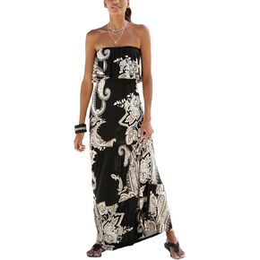 LASCANA Women's Bandeau Maxi Dress in Kuwait
