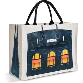 16oz Sturdy Canvas Tote Bag for Women, Luxury Illusion Print Handbag, Unique Bridesmaid Gift & Work Bag in Saudi Arabia