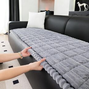 Couch Cover for Dogs Light Gray Fuzzy Non Slip Dog Couch Cover, Washable Plush Sofa Covers for Dogs, Pet Couch Covers for 3 Cushion Couch, Protector for All Sofas.(Light Gray,27.6" x 70.9") in Saudi Arabia