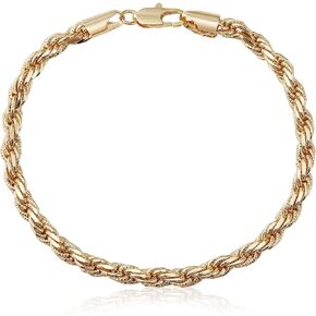 Richapex 18k Gold Bracelet for Women, Cuff Bracelets for Women, 18k Gold Plated Bracelet Mesh/Geometric/Twisted Rope Link Chain in Kuwait