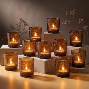 12 Pack Hummingbird Embossed Glass Candle Holders – Votive Tealight Holders with Patent Design, Decorative Embossed Glass Cups for Wedding Centerpieces, Parties, and Home Décor (Ocean Blue) in Saudi Arabia
