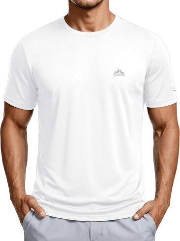 ASPO Men's Moisture Wicking Workout Shirt Lightweight Athletic T-Shirts Quick Dry Gym Short Sleeve for Running Tennis in Saudi Arabia