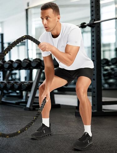 ASPO Men's Moisture Wicking Workout Shirt Lightweight Athletic T-Shirts Quick Dry Gym Short Sleeve for Running Tennis in Saudi Arabia