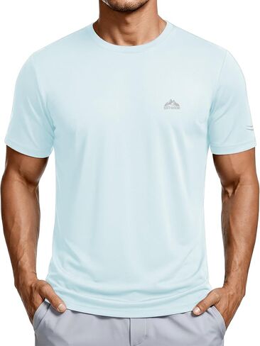 ASPO Men's Moisture Wicking Workout Shirt Lightweight Athletic T-Shirts Quick Dry Gym Short Sleeve for Running Tennis in Saudi Arabia