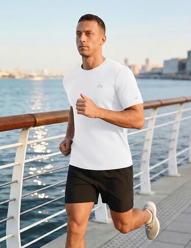 ASPO Men's Moisture Wicking Workout Shirt Lightweight Athletic T-Shirts Quick Dry Gym Short Sleeve for Running Tennis in Saudi Arabia