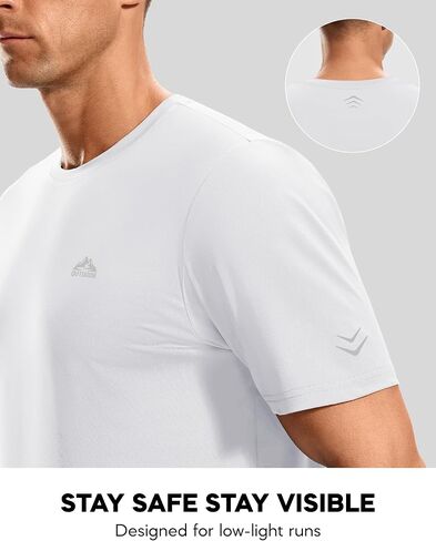 ASPO Men's Moisture Wicking Workout Shirt Lightweight Athletic T-Shirts Quick Dry Gym Short Sleeve for Running Tennis in Saudi Arabia