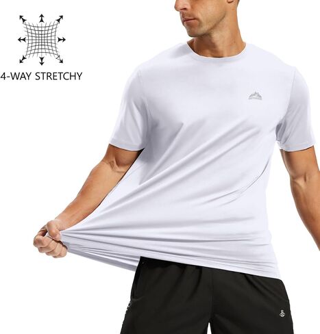 ASPO Men's Moisture Wicking Workout Shirt Lightweight Athletic T-Shirts Quick Dry Gym Short Sleeve for Running Tennis in Saudi Arabia