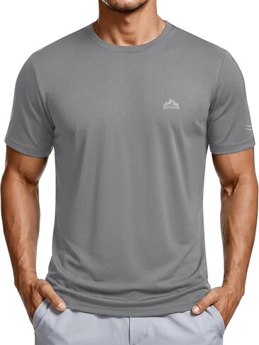 ASPO Men's Moisture Wicking Workout Shirt Lightweight Athletic T-Shirts Quick Dry Gym Short Sleeve for Running Tennis in Saudi Arabia
