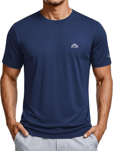 ASPO Men's Moisture Wicking Workout Shirt Lightweight Athletic T-Shirts Quick Dry Gym Short Sleeve for Running Tennis in Saudi Arabia