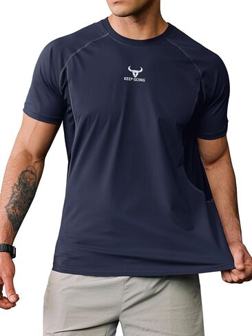 Mens Athletic Tshirt Dry Fit Lightweight Cooling Stretchy Summer UPF 50+ Short Sleeve Workout T-Shirt (S-XXL) in Saudi Arabia