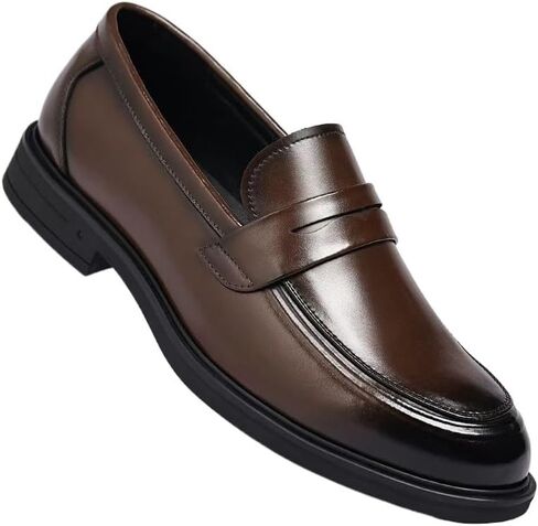 Battle Men Men's Invisible Height Increasing Loafers-Black Slip-on Lightweight Casual Penny Loafer- 2 Inches Taller in Saudi Arabia