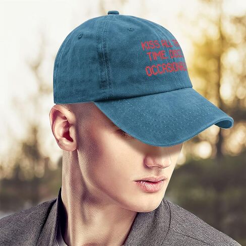 Kisses All The Time discos-Occasionally Hats for Men Fashion Washed Distressed in Kuwait