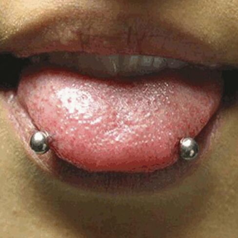 Snake Eyes Tongue Ring Piercing 16G 14mm Surgical Steel in Saudi Arabia