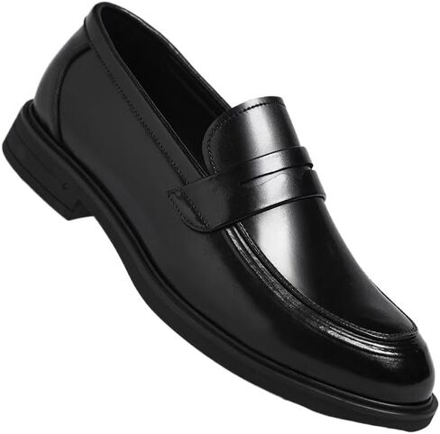 Battle Men Men's Invisible Height Increasing Loafers-Black Slip-on Lightweight Casual Penny Loafer- 2 Inches Taller in Saudi Arabia