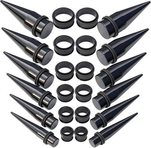 Gauge Ear Stretching Kits 00G-20mm Tapers Metal Tunnels Surgical Stainless Steel Piercing Jewelry in Saudi Arabia