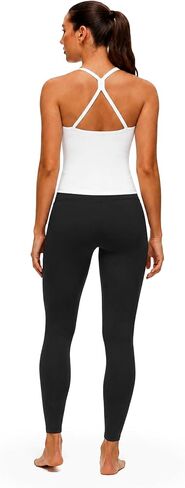 Flamingals Women's Longline Sports Bras Wirefree Padded Racerback Scoop Neck Yoga Workout Gym Tank Top with Built in Bra in Kuwait