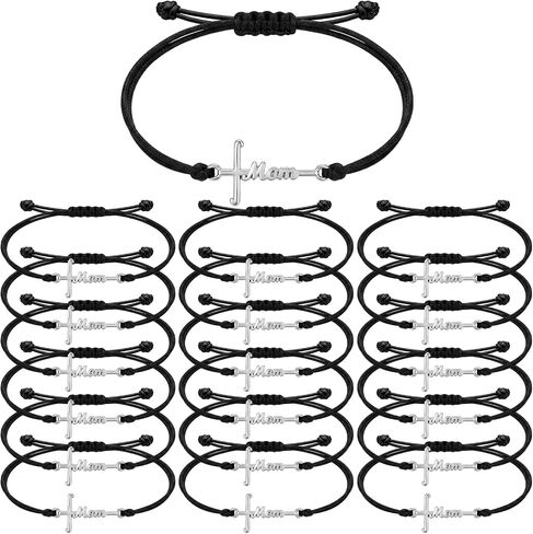 Tudomro 30 Pcs Mother's Day Church Gifts Bulk Cross Mom Bracelets Mother's Day Bracelets Gifts Bulk for Mother Grandma Christian Church Appreciation Gift in Kuwait