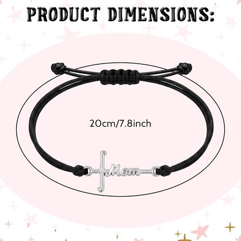Tudomro 30 Pcs Mother's Day Church Gifts Bulk Cross Mom Bracelets Mother's Day Bracelets Gifts Bulk for Mother Grandma Christian Church Appreciation Gift in Kuwait