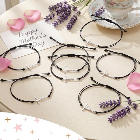 Tudomro 30 Pcs Mother's Day Church Gifts Bulk Cross Mom Bracelets Mother's Day Bracelets Gifts Bulk for Mother Grandma Christian Church Appreciation Gift in Kuwait