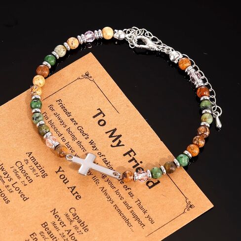 Kivosliviz Christian Cross Bracelet for Women Graduation Gifts for Teens Confirmation Baptism Gifts Unique Gift for Friends Daughter Mom Sister in Christ Birthday Christmas in Kuwait
