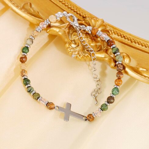 Kivosliviz Christian Cross Bracelet for Women Graduation Gifts for Teens Confirmation Baptism Gifts Unique Gift for Friends Daughter Mom Sister in Christ Birthday Christmas in Kuwait