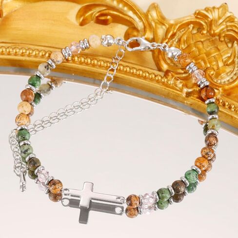 Kivosliviz Christian Cross Bracelet for Women Graduation Gifts for Teens Confirmation Baptism Gifts Unique Gift for Friends Daughter Mom Sister in Christ Birthday Christmas in Kuwait