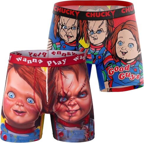 COCO BRANDS Chucky Mens Boxer Briefs - 1Pack/2Pack Halloween Underwear Boxers for Men with Contour Pouch in Kuwait