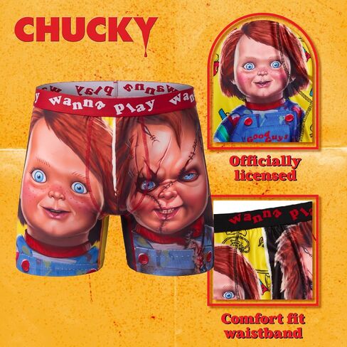 COCO BRANDS Chucky Mens Boxer Briefs - 1Pack/2Pack Halloween Underwear Boxers for Men with Contour Pouch in Kuwait