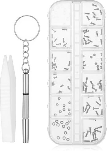 120Pcs Eye Glass Screws, Stainless Steel Screws for Eyeglasses & Sunglasses Screw Repair Kit Compatible with Most Sports & Fashion Frames in Saudi Arabia