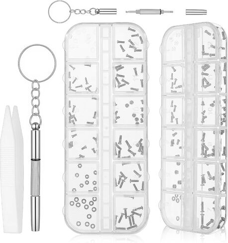 120Pcs Eye Glass Screws, Stainless Steel Screws for Eyeglasses & Sunglasses Screw Repair Kit Compatible with Most Sports & Fashion Frames in Saudi Arabia